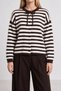 Wool Blend Striped Knitwear Cardigan Lyy0151 Brown Ecru - 4