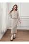 Set rochie și bolerou, bej - 2