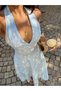 Rochie midi, albastru - 2