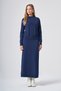 Blouse Piece Detail Knitwear Skirt Set 705 Navy Blue - 4