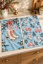 Vintage Ice Skates Ice Skating Gloves Snowflake Blue Christmas Patterned Set of 2 Kitchen Towels 35X55 - 5