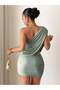 Rochie mini, verde - 4