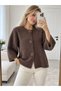 Women's Oversized Knitwear Jacket-Looking Cardigan with Button Detail