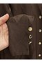 Sabinur Baklava Pattern Mini Gold Buttoned Cardigan-Sy3290 Brown - 5