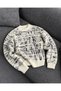 Men's Abstract Patterned Crew Neck Knit Sweater - 3