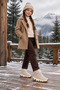 Rd-5274 Anatomical Sole Beige Color Daily Use Winter Children's Boots for Girls