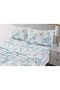 Leaves Printed Sheet Set King, 4 Piece Soft Botanical Pattern Brushed Microfiber Bedding Sheets - 3