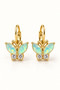 Women's Butterfly Figured Stone Gold Earrings – Hypoallergenic Stylish Elegant Butterfly Earrings