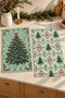 Forest Ribbon Pine Tree Bow Green Checkered Christmas Patterned Set of 2 Kitchen Towels 35X55 - 5