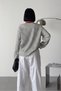 Women's Striped Oversized Printed Crew Neck Long Sleeve Sweatshirt Nbg142 - 6