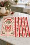 Mistletoe Cocoa Cocoa Cup Mistletoe Red Striped Christmas Patterned 2-Piece Kitchen Towel Set 35X55
