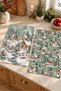 Snowy Village Snowy Village Houses Pine Tree Green Cream Christmas Patterned Set of 2 Kitchen Towels 35X55 - 5