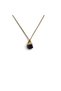 Natural Amethyst Stone Gold Headed Steel Chain Necklace - 2