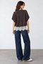 Women's Crew Neck Short Sleeve Lace Cotton Knit Sweater - 5