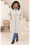 Women's Plus Size Removable Hooded Lined Inside with Detailed Front Panel and Pockets Winter Thick Long Puffer Coat 25061 - 4