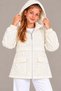 Girl's Hooded Pocketed Lined Seasonal Basic Raincoat
