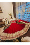 Red Heavy Embroidered Georgette Designer Gown - HRT101102 | Red-Size:2XL-44-Inches - 4