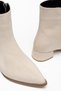Women's Thick Short Heeled Boots Beige Suede Flat Tpu Vardola Sole - 2
