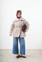 Women's Stand Collar Waist Tie Snap Detail Puffer Coat Cream - 3