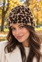 Leopard Pattern Folded Soft Texture Beanie (Polyamide)