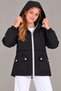 Girl's Hooded Pocketed Lined Seasonal Basic Raincoat - 2