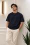 Men's Crew Neck Comfortable Fit 2 Thread T-Shirt 5930