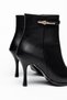 Women's Thin Heeled Boots with Black Buckle and Flat Tpu Sole - 2