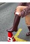 Burgundy Leather (Snoly) Waterproof Rain Boots - 5