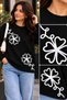 Women's Crew Neck Floral Detailed Knitwear Sweater - 3