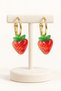 Non-Shaking Fruit Figured Strawberry Cherry Apple Lemon Peach Mushroom Gold Earrings for Young People and Children – Allergy-Free Stylish Elegant Earrings - 3