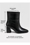 Black Leather (Asely) Wide XL Cut Women's Heeled Boots - 6
