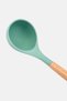 Silicon Wood Handle Soup Ladle, Sage Green - 3
