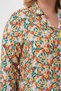 Colorful Floral Patterned Buttoned Long Sleeve Women's Tunic - 3