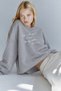 Women's Relaxed Fit Sweatshirt Life Is Too Short Printed Gray Melange – Crew Neck, 3 Thread Without Drawstrings