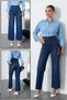 Straight Trousers with Cut-Off Legs - Dark Blue Dark Blue - 4