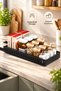 Black Adhesive Sliding Kitchen Shelf 21X42 cm Cabinet Organizer Rail Shelf - 6