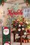 New Year Santa Claus Patterned Wire Fabric Ribbon 5 Meters – Steel Wire 3D Embossed Effect Voluminous Bow and Tree Decoration Ribbon