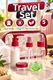 5-Piece Travel Cosmetic Bottle and Cap Set – Transparent, Leak-Proof with Lids and Carrying Bag