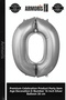 Premium Celebration Product Party Decoration Age Decor 0- Number 16 Pearl Silver Color Balloon 36 cm