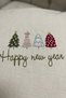 Christmas Tree Patterned Punch Embroidered Throw Pillow Cover Cotton 42X42 cm - 4