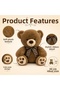 30 cm Plush Teddy Bear with Ribbon – Soft Textured Sitting Teddy Bear Toy, Sleeping Companion, Gift - 3