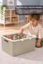 4-Piece 40Lt Storage Box with Lid - Children's Toy Organizer Multi-Purpose Baby Room Organizer Beige - 4