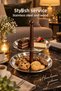 2-Tier Metal Presentation Stand with Wooden Handle |   Serving Stand Cookie Holder Fruit Bowl Presentation Plate - 4