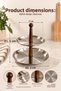 2-Tier Metal Presentation Stand with Wooden Handle |   Serving Stand Cookie Holder Fruit Bowl Presentation Plate - 6
