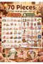 70 Pcs Ghost Handcrafted Sticker Set – Halloween Themed Decoration Stickers for Agenda, Notebook, and Gift Wrapping Ybs0016
