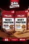 Whey Protein Powder | 24 g Protein 60 Servings | Chocolate Flavored (525 g) X 2 + Cookie Flavored (525 g) X 2