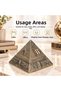 Turkey Themed Metal Pyramid Ashtray Incense Burner Jewelry Box with Lid Decorative Gift 12X12 cm - 6