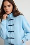 Light Blue Thick Fleece Inside Oversize Chinese Button Zippered Knitted Cardigan/Sweatshirt Twoaw27Sw00023 - 2
