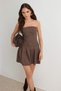 Brown Striped Mini Woven Dress Tedss24El00085 - 2