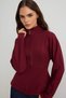 Bordo Soft/Yumuşak Dokunuşlu İçi Polarlı Fermuarlı Peplum Örme Hırka/Sweatshirt TWOAW27SW00136 - 2